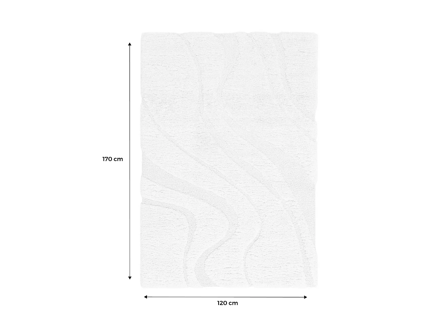 Tapis intérieur shaggy motif avec relief crème Amy 120x170cm