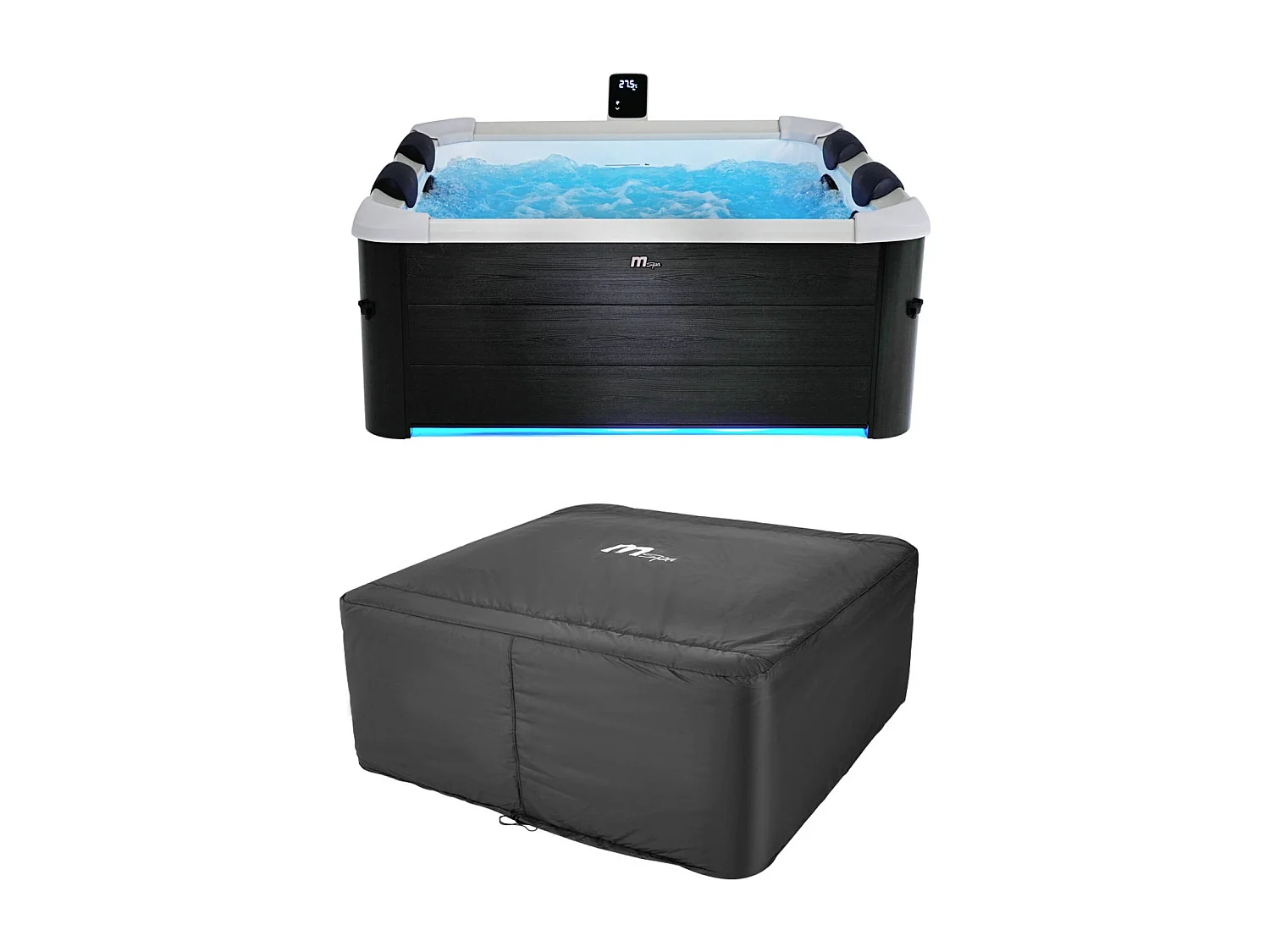 Housse de protection intégrale pour spa OSLO PLUS 6 places Ø 188 x 70cm noir