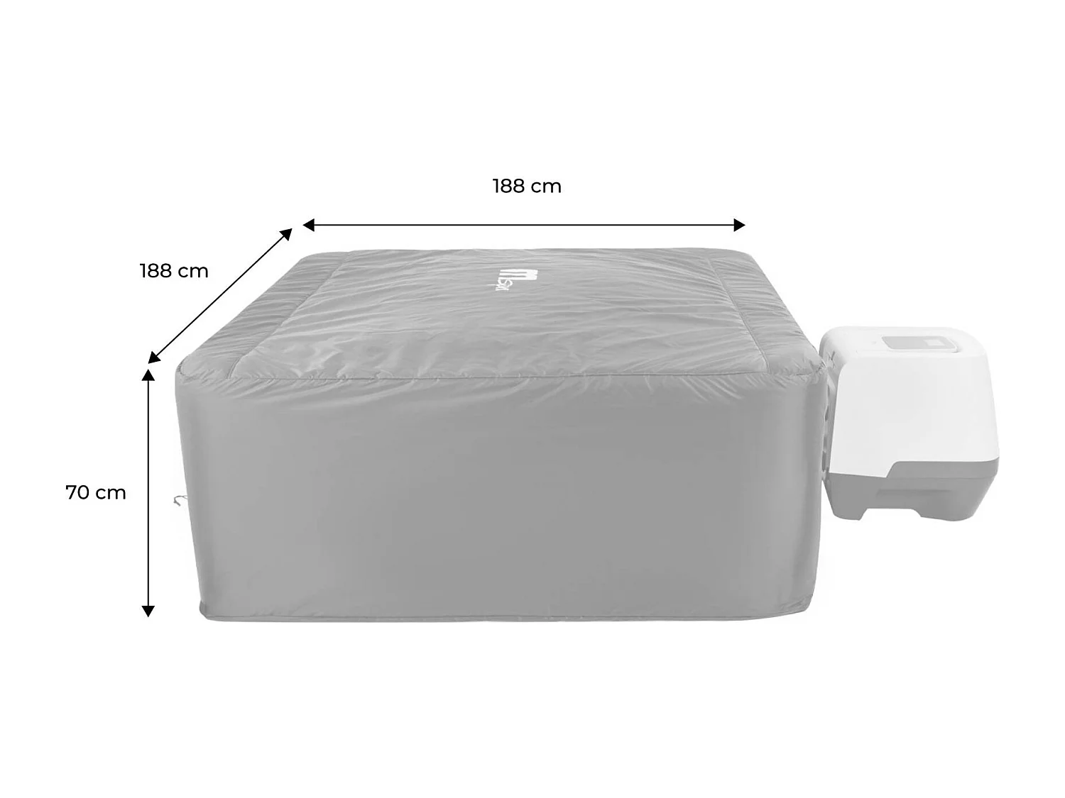 Housse de protection intégrale pour spa OSLO PLUS 6 places Ø 188 x 70cm noir