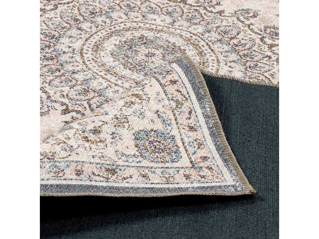 Tappeto da interno motivo barocco rosa, rosso e blu