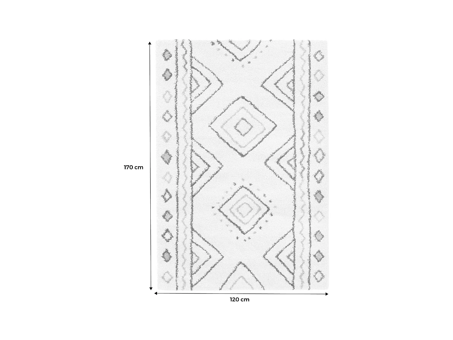 Tapis intérieur motif berbère crème. bleu et orange Ralph 120x170cm