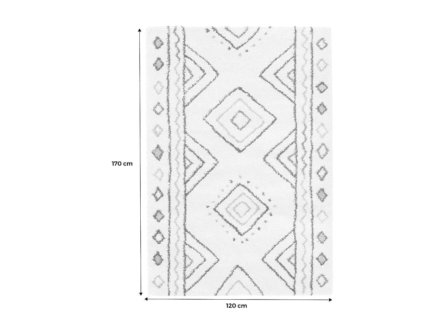 Tapis intérieur motif berbère crème. bleu et orange Ralph 120x170cm