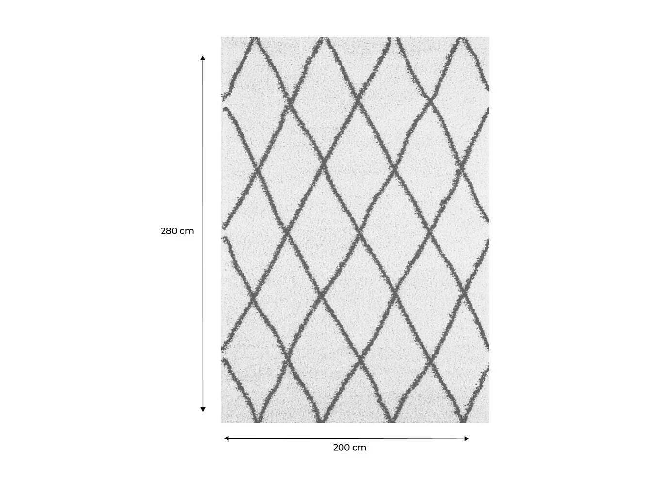 Tapis intérieur shaggy. poils longs. style berbère. blanc et noir 200 x 290 cm - Robby