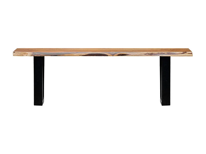 Banc L. 170 cm bois d'acacia et pieds trapèze métal noir - OTTAWA