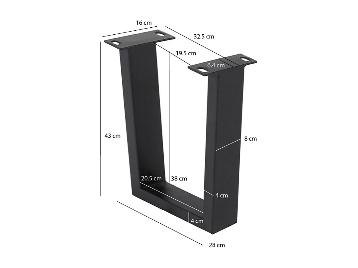 Banc L. 170 cm bois d'acacia et pieds trapèze métal noir - OTTAWA