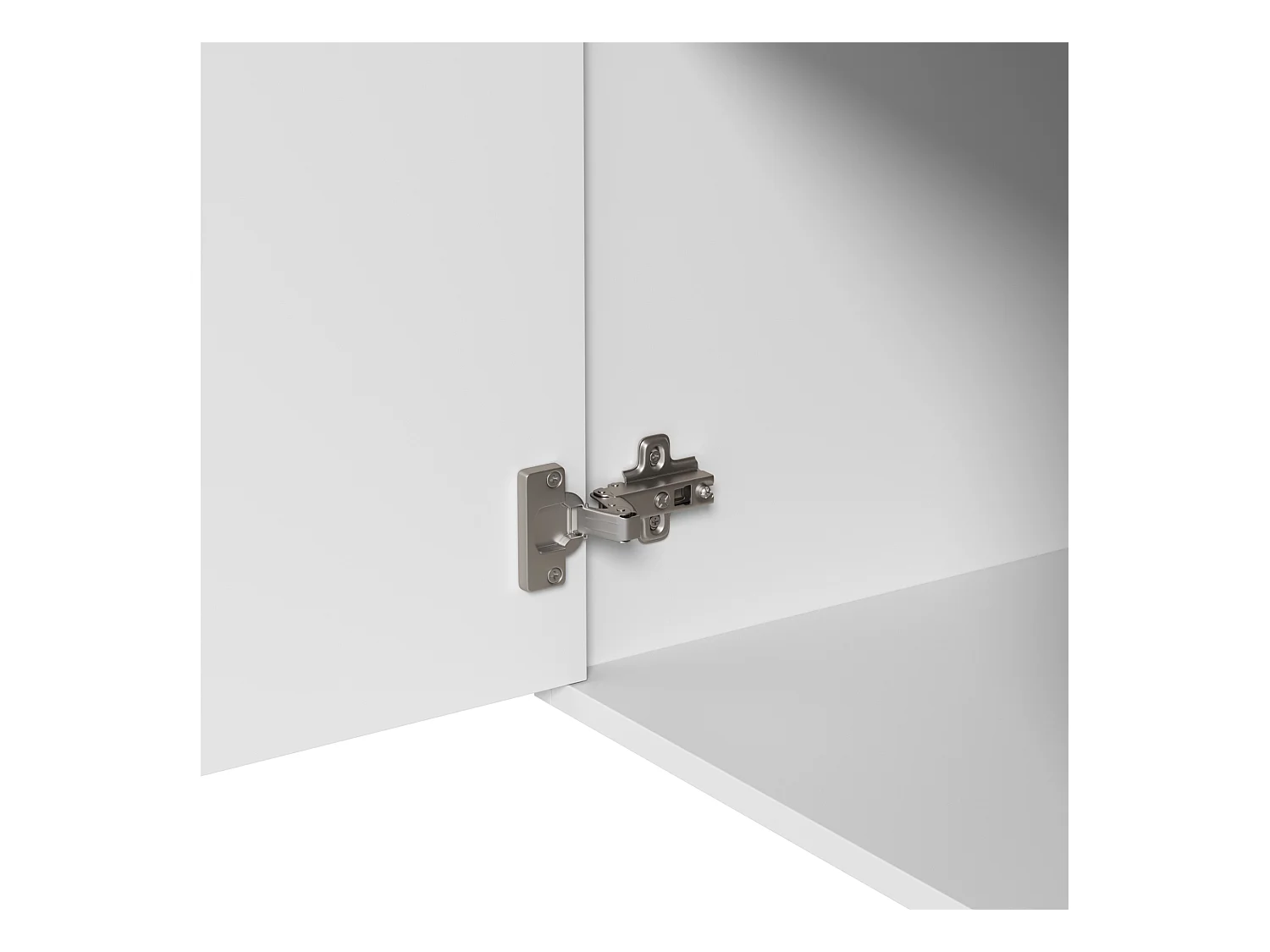 Witte kapstok met spiegel - 2 laden, 1 deurskast - open opbergruimte en haken