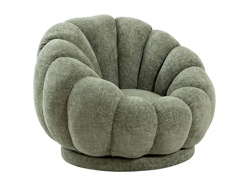 Fauteuil nuage en tissu vert gris Héléna