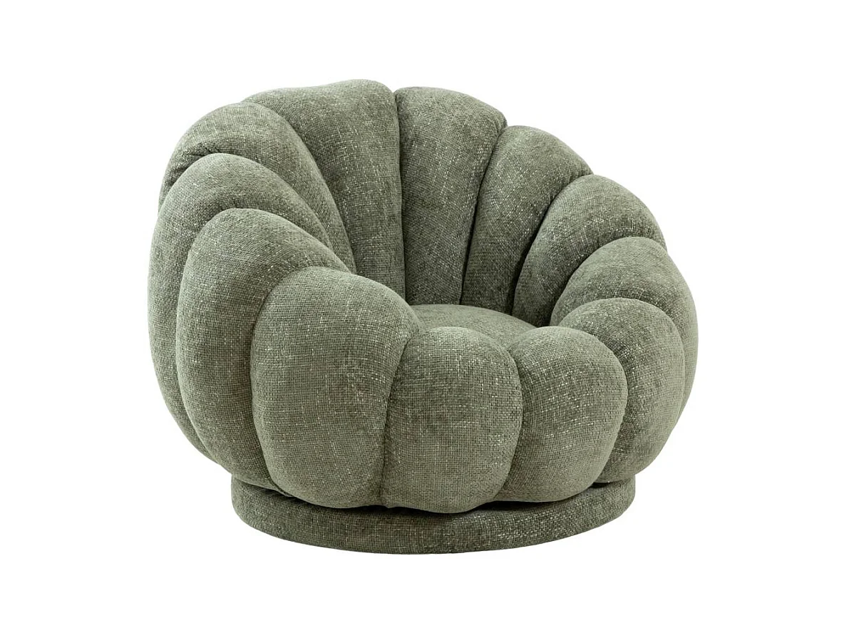Fauteuil nuage en tissu vert gris Héléna