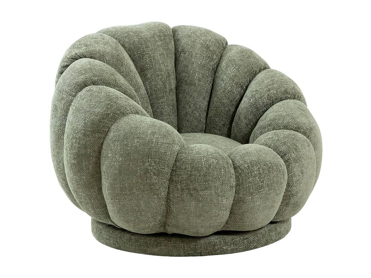Fauteuil nuage en tissu vert gris Héléna