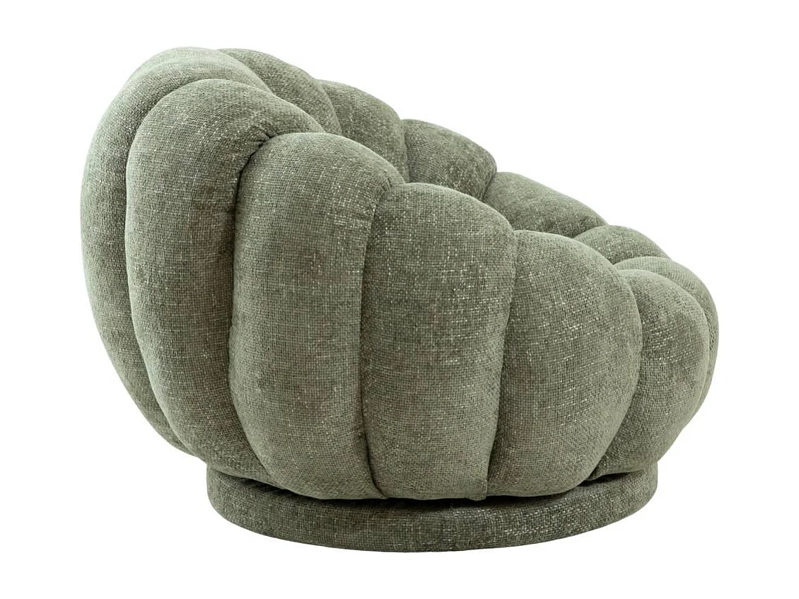 Fauteuil nuage en tissu vert gris Héléna
