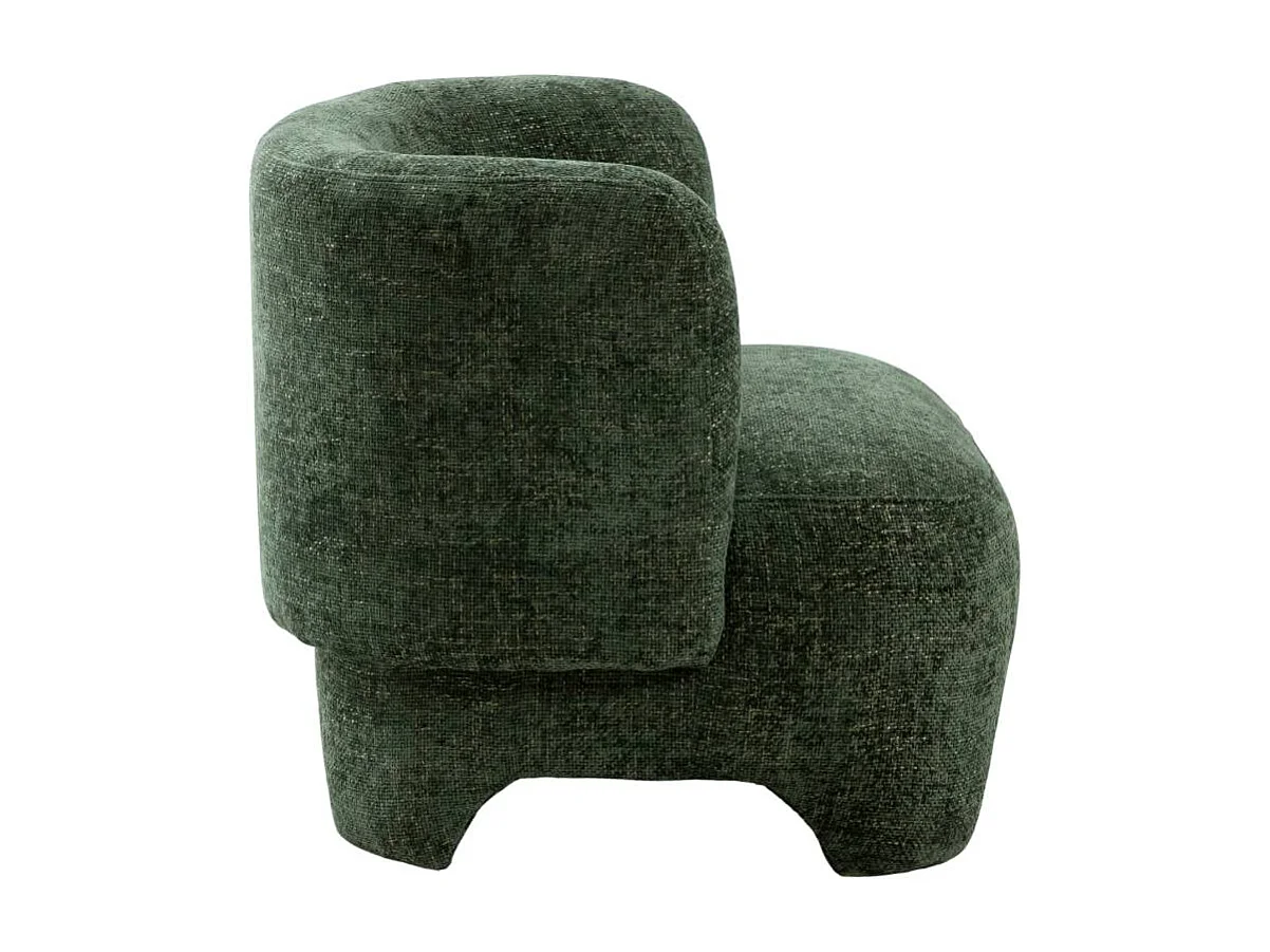 Fauteuil arrondi en tissu vert foncé Norton