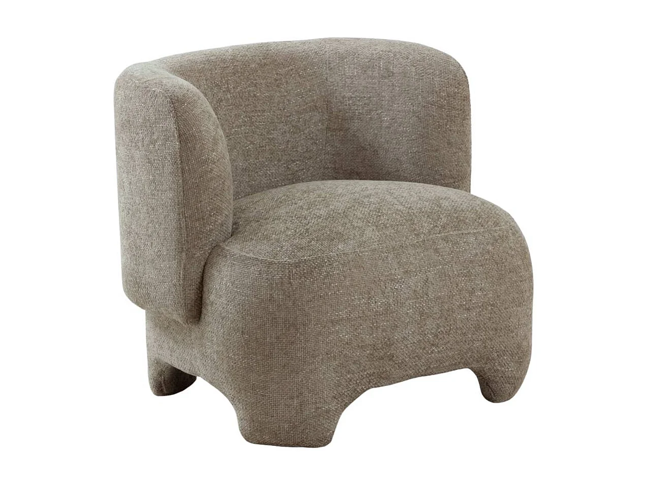 Fauteuil arrondi en tissu taupe Norton