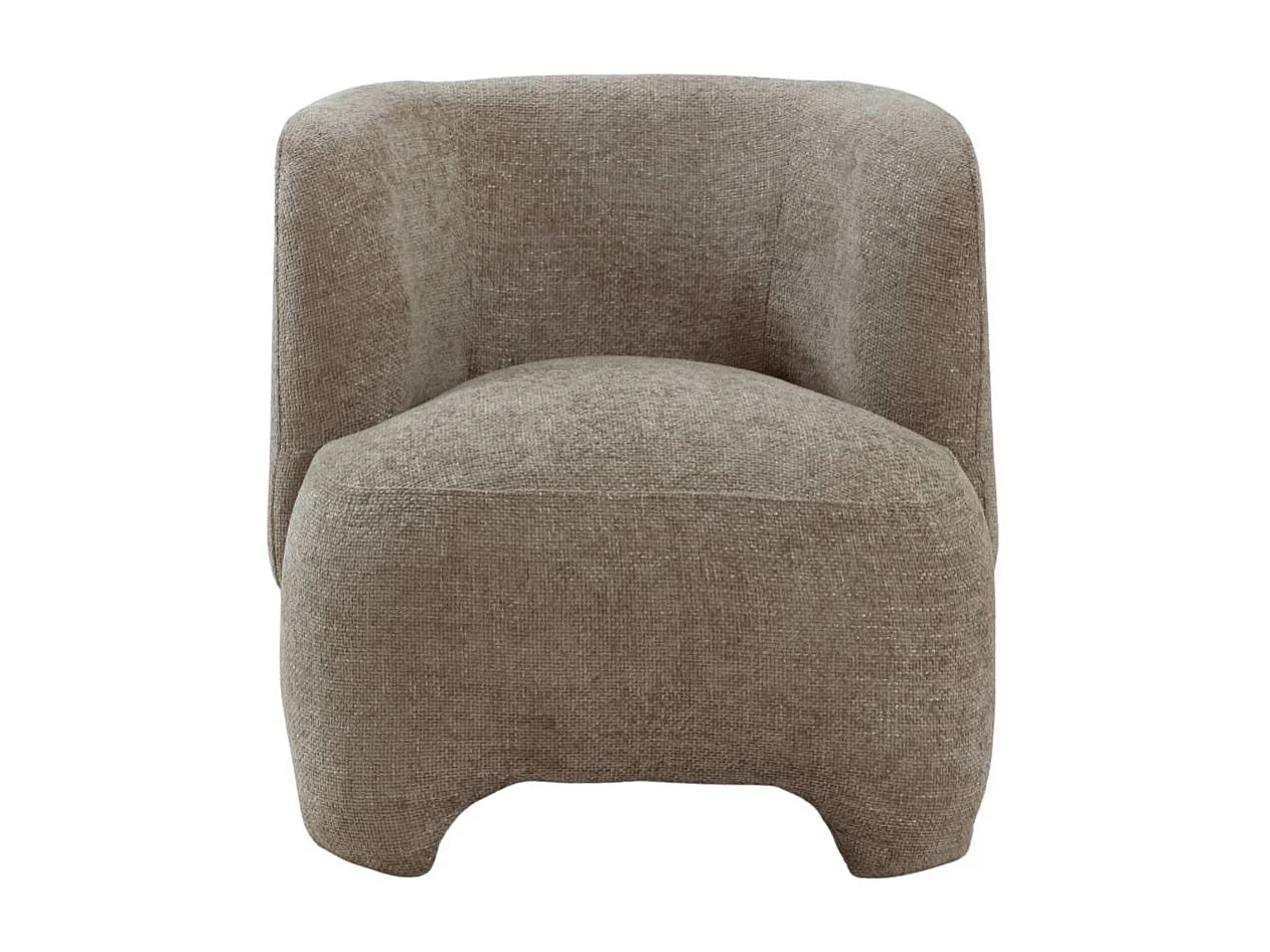 Fauteuil arrondi en tissu taupe Norton
