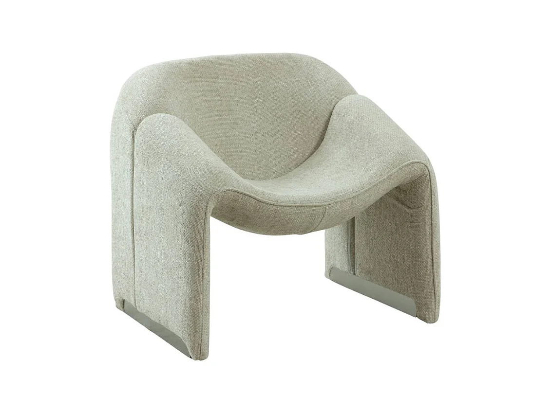 Fauteuil en tissu écru Théa