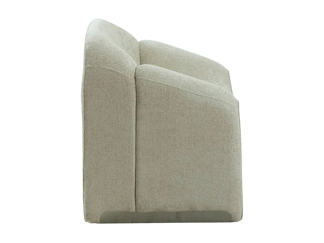 Fauteuil en tissu écru Théa