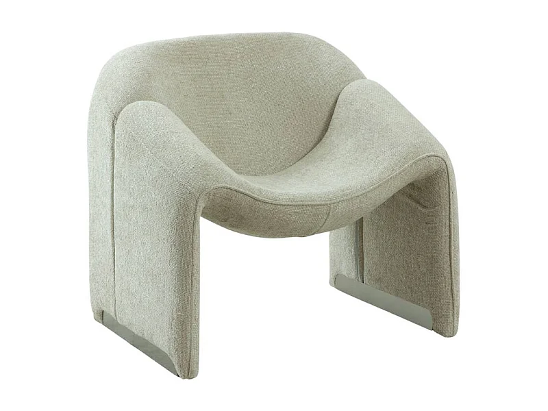 Fauteuil en tissu écru Théa