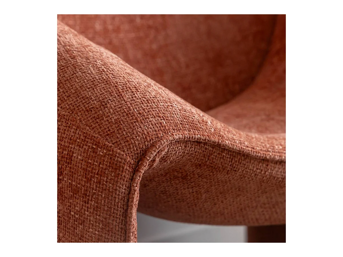 Fauteuil en tissu terracotta Théa