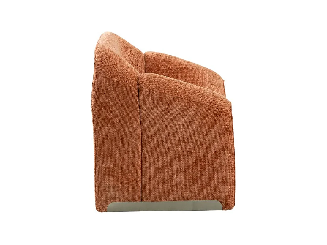 Fauteuil en tissu terracotta Théa