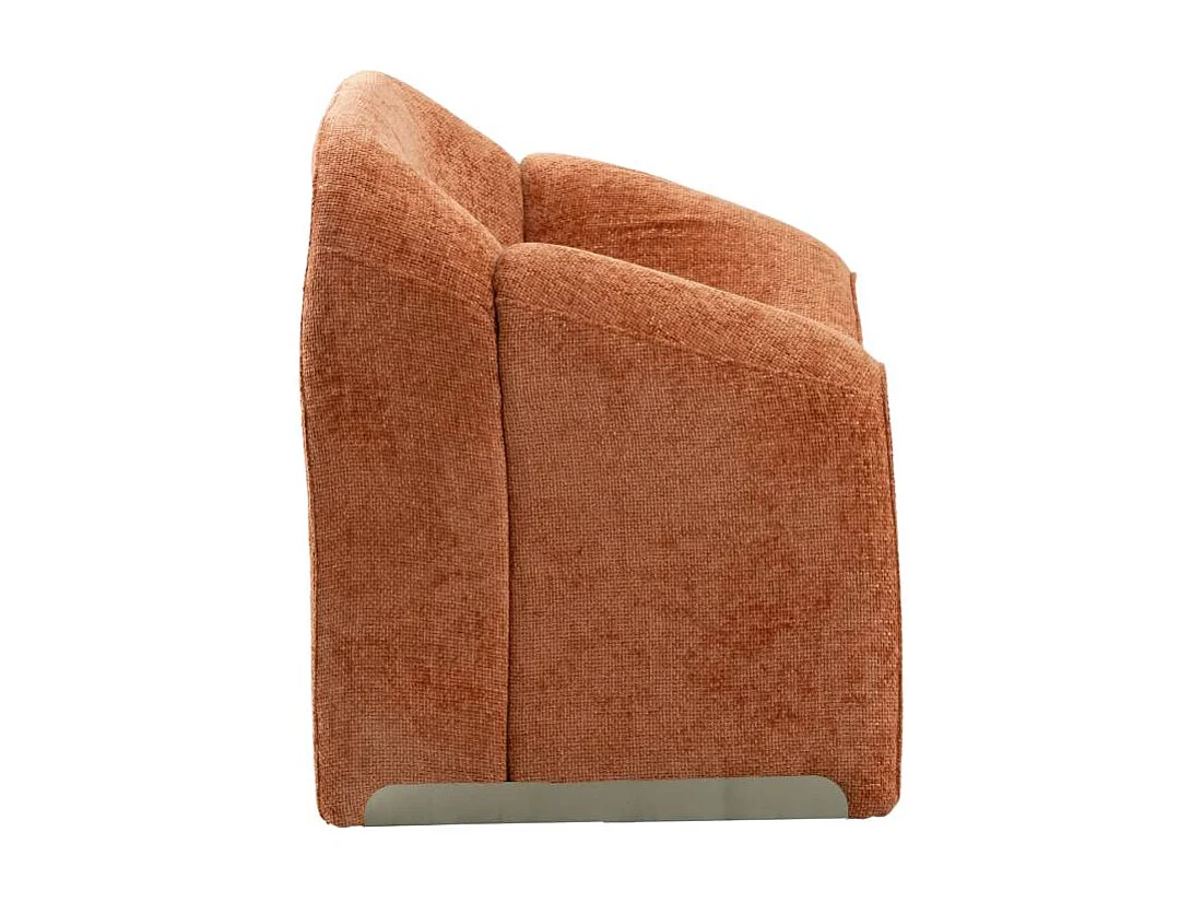 Fauteuil en tissu terracotta Théa