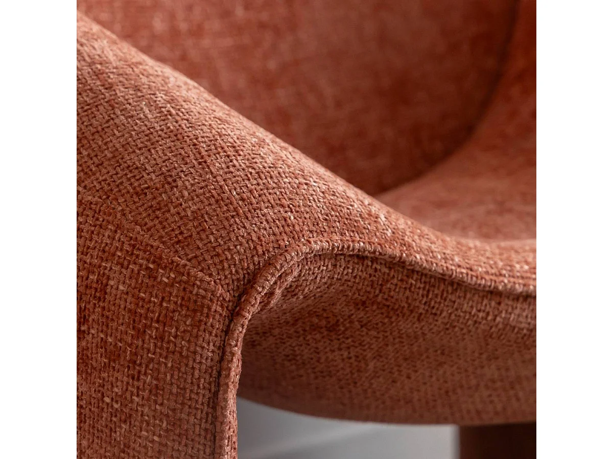 Fauteuil en tissu terracotta Théa