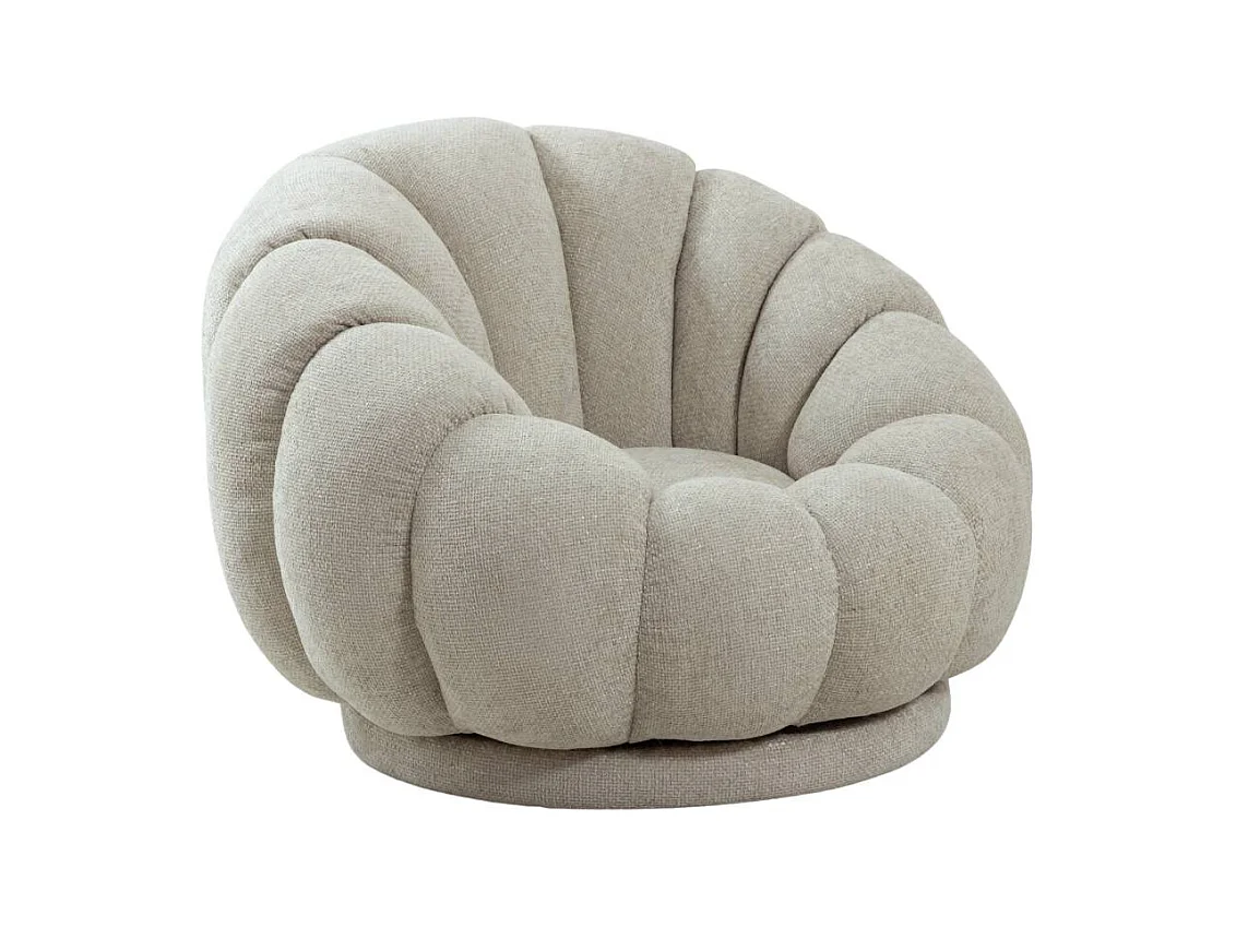 Fauteuil nuage en tissu écru Héléna