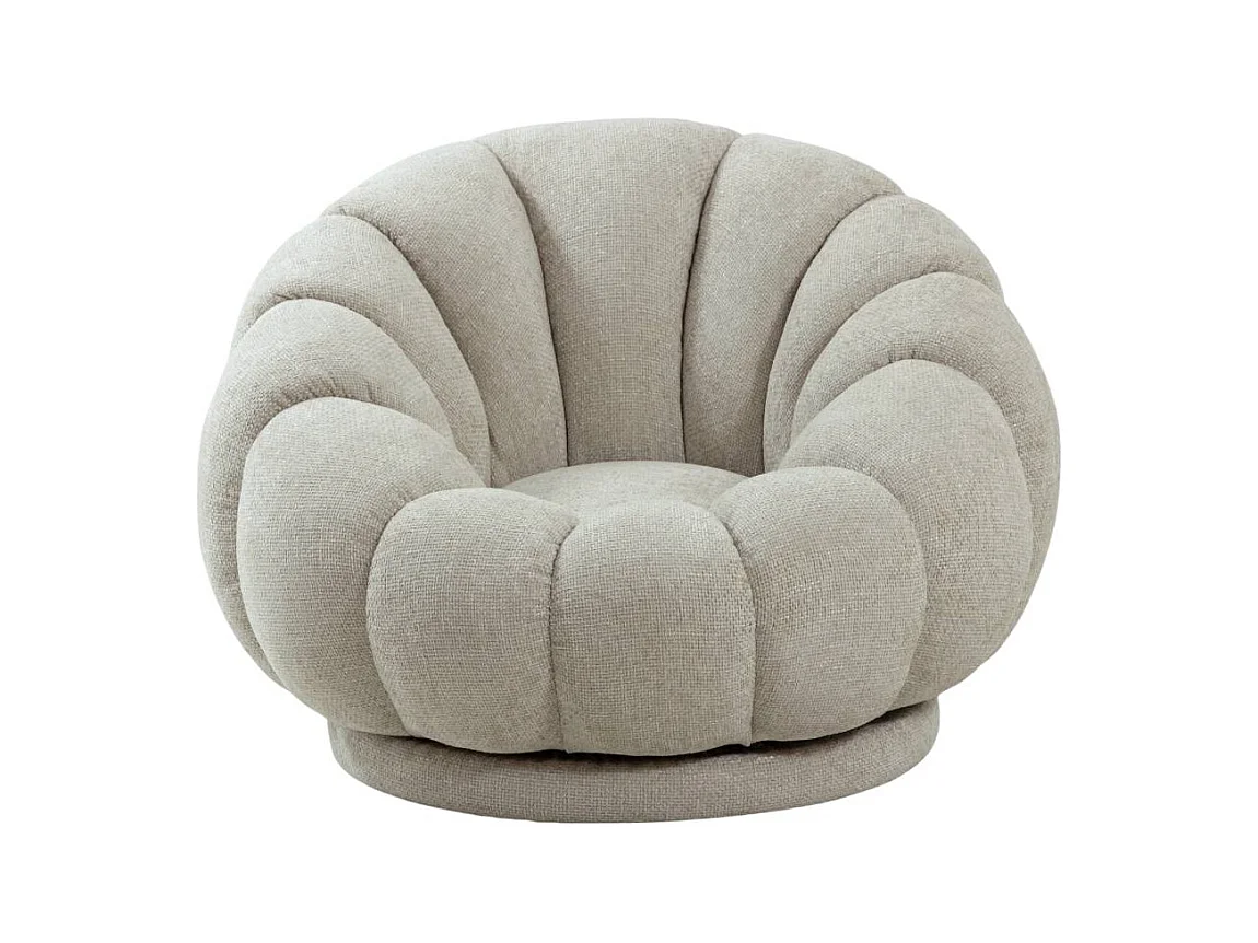 Fauteuil nuage en tissu écru Héléna