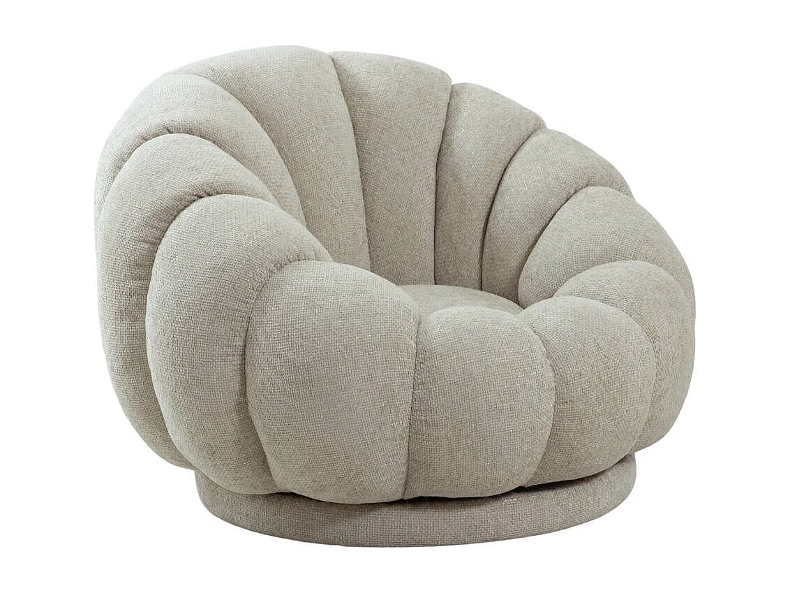 Fauteuil nuage en tissu écru Héléna