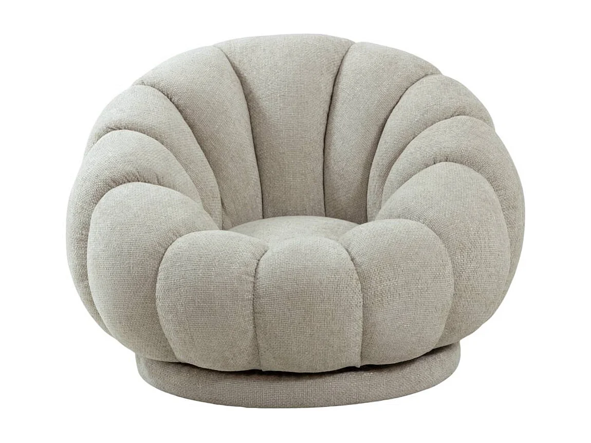 Fauteuil nuage en tissu écru Héléna
