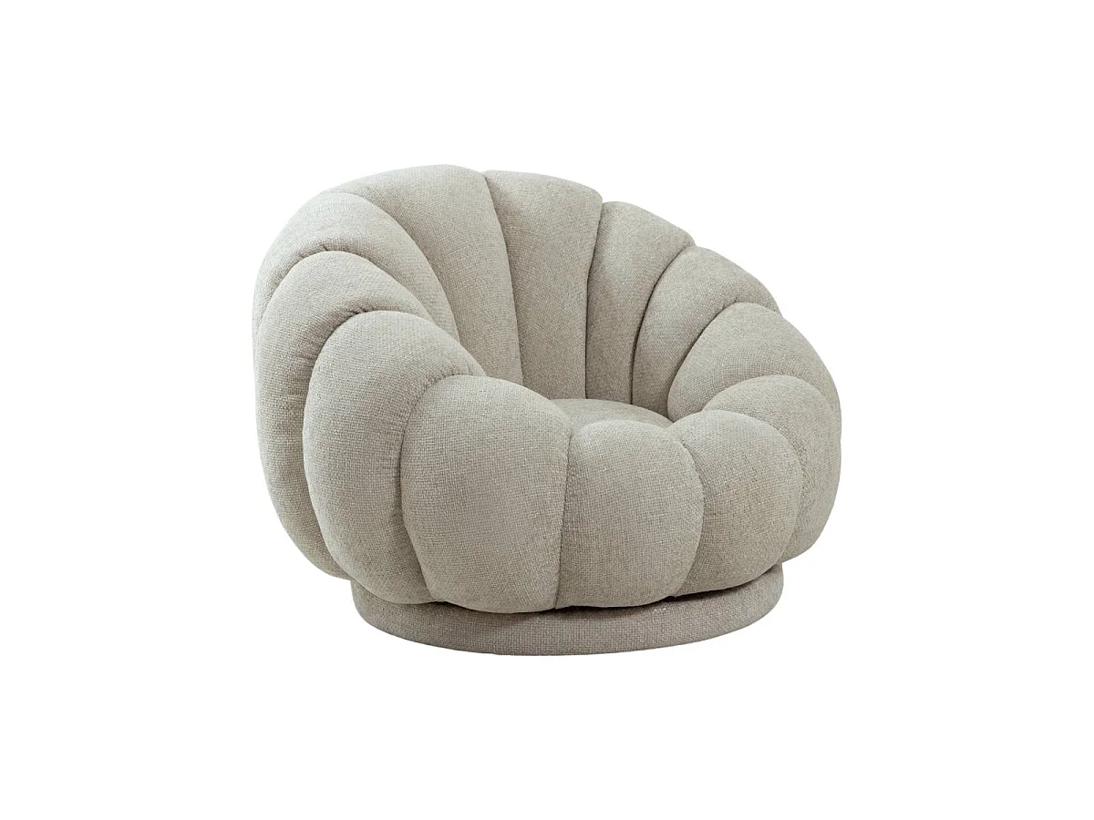 Fauteuil nuage en tissu écru Héléna