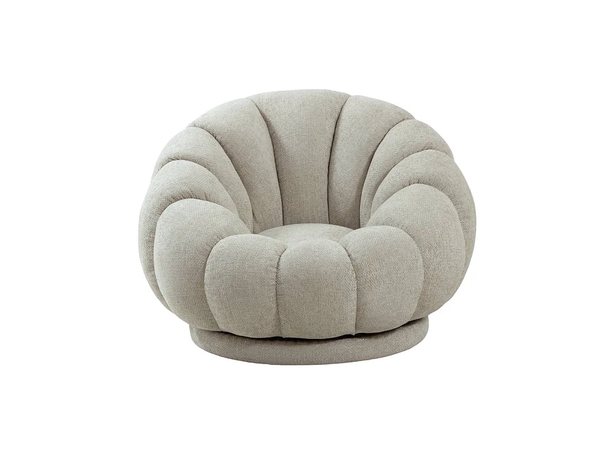 Fauteuil nuage en tissu écru Héléna