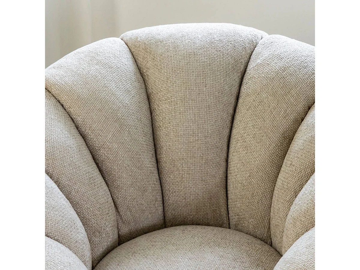 Fauteuil nuage en tissu écru Héléna