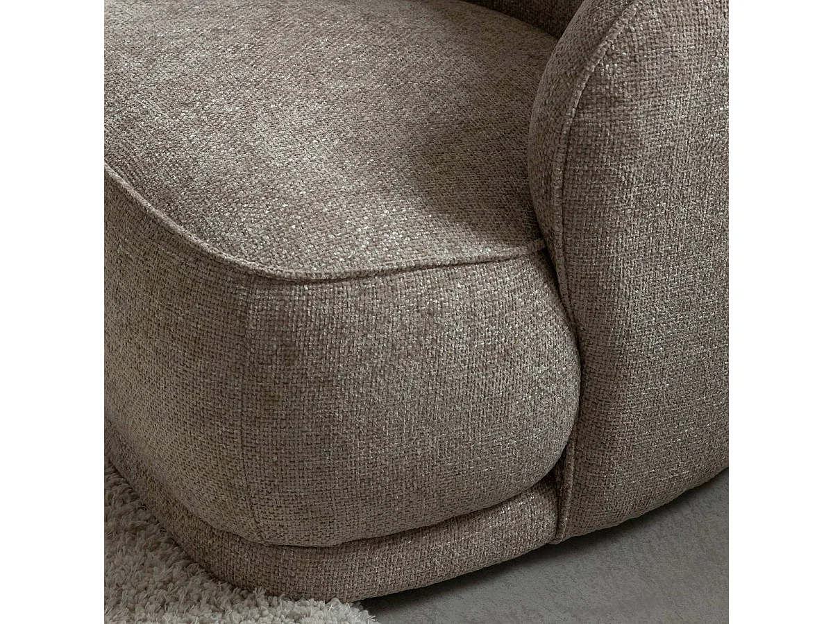Fauteuil en tissu taupe Travis