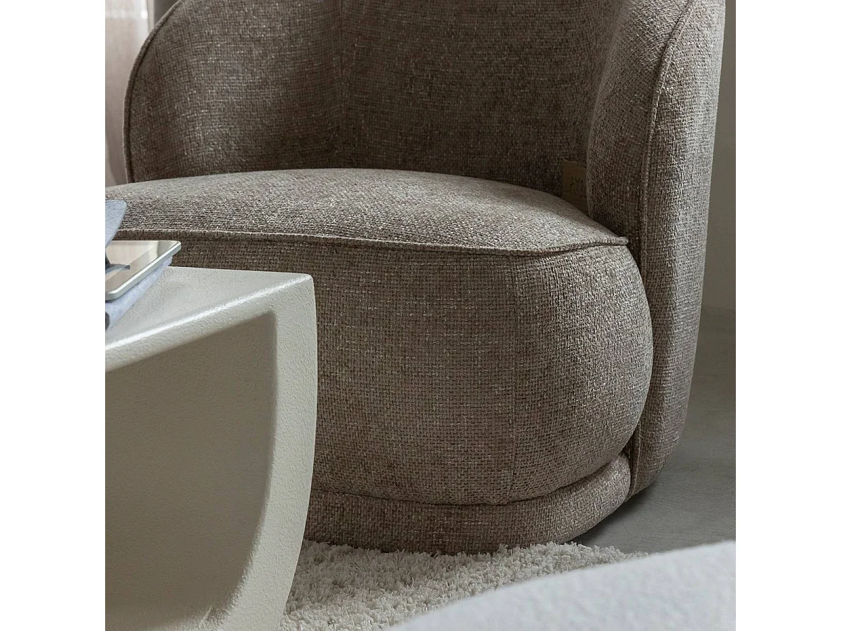 Fauteuil en tissu taupe Travis