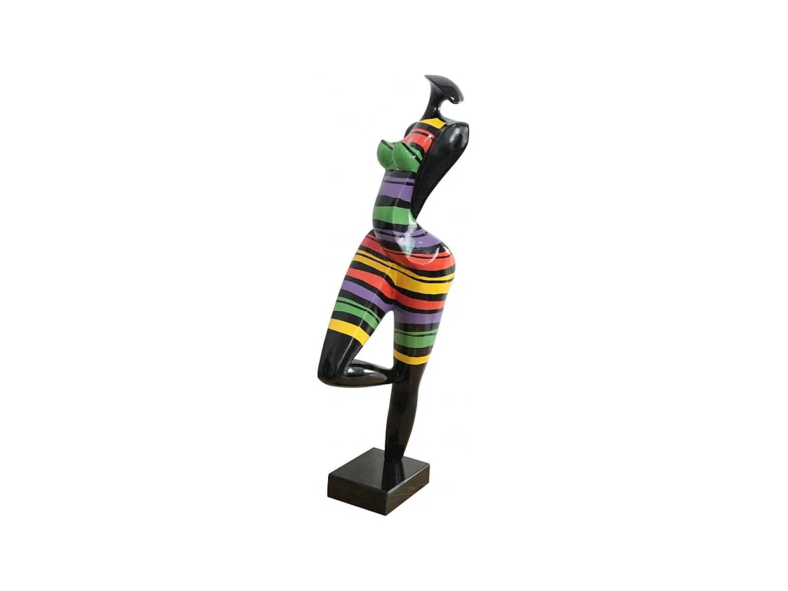 Statue Femme Rayures Multicolores en Résine - LADY LINE