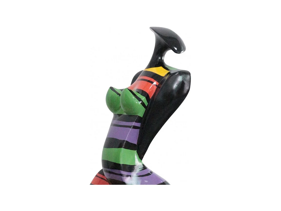 Statue Femme Rayures Multicolores en Résine - LADY LINE