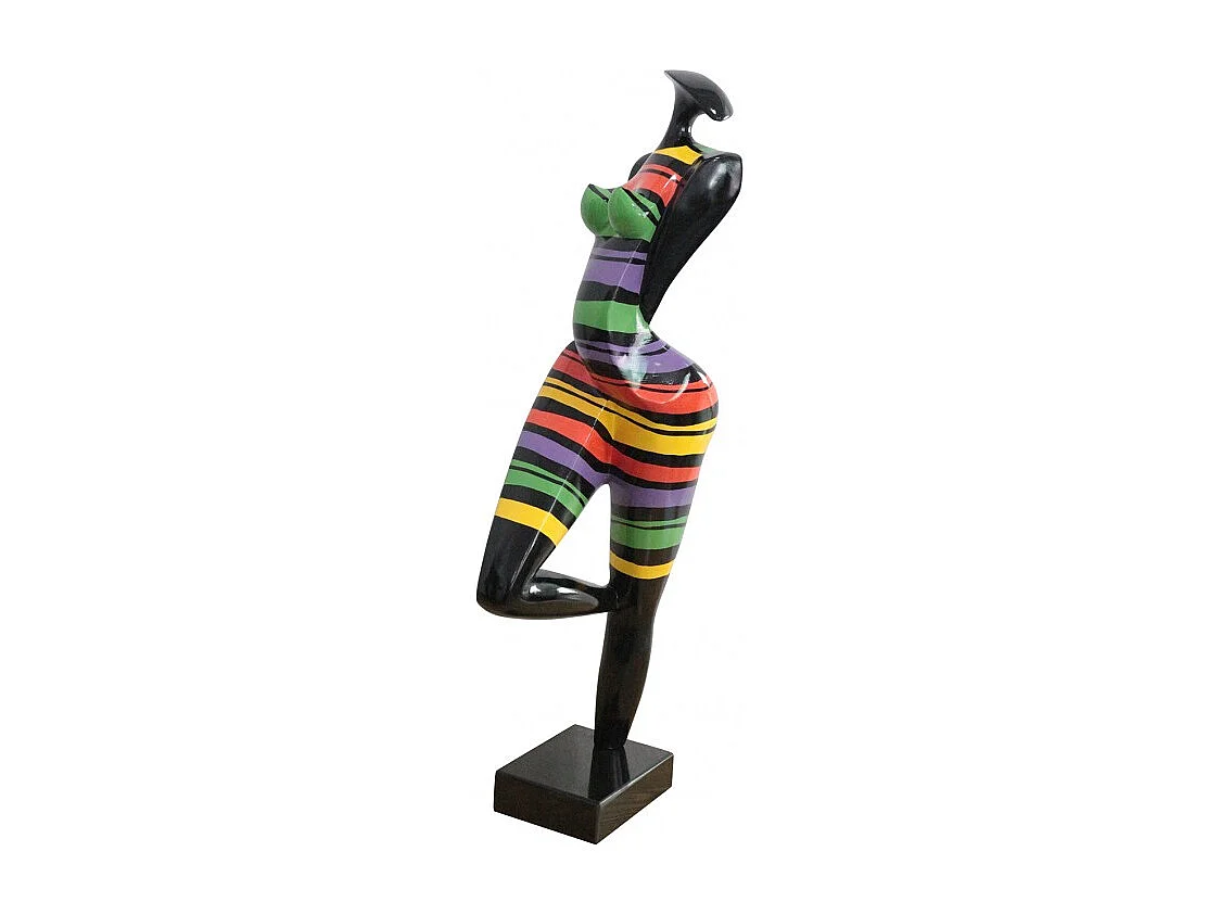 Statue Femme Rayures Multicolores en Résine - LADY LINE