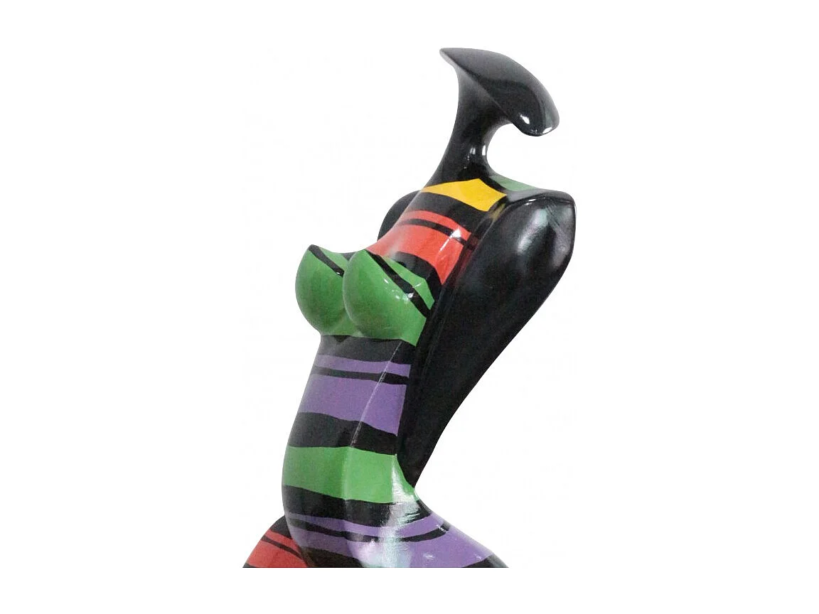 Statue Femme Rayures Multicolores en Résine - LADY LINE