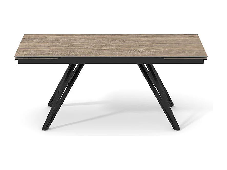 Table 180 à 260 cm céramique effet bois pieds en V - TEXAS 10