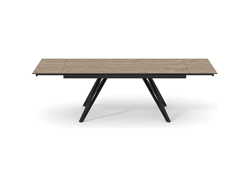 Table 160 à 240 cm céramique effet bois pieds en V - TEXAS 10