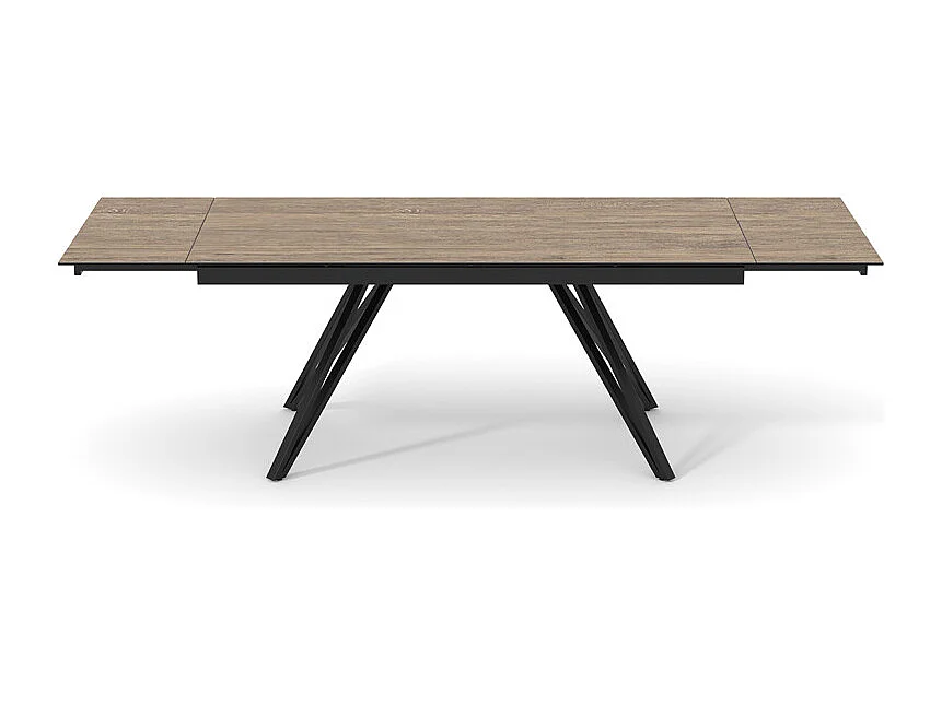 Table 160 à 240 cm céramique effet bois pieds en V - TEXAS 10