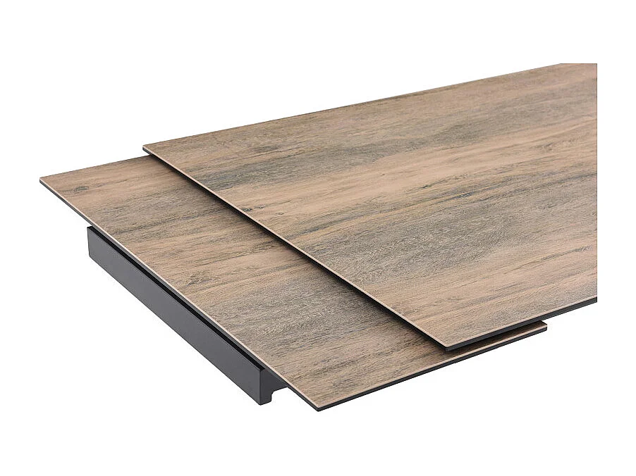 Table 160 à 240 cm céramique effet bois pieds en V - TEXAS 10