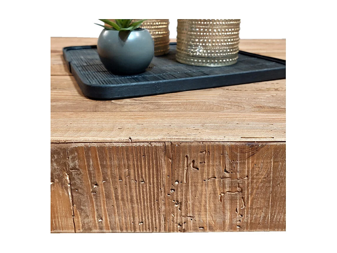 Table de repas 160 cm en bois massif de pin recyclé – CHALET