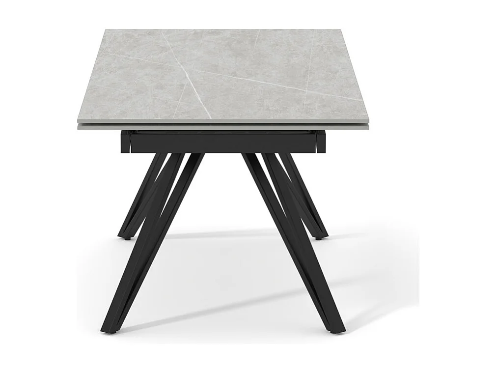 Table 160 à 240 cm céramique gris marbré pieds en V - ARIZONA 10
