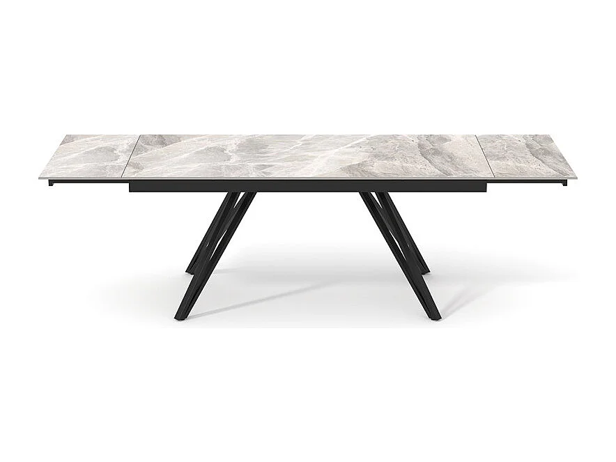 Table 180 à 260 cm céramique marbré laqué pieds en V - DAKOTA 10