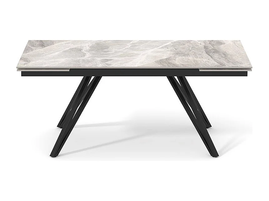 Table 180 à 260 cm céramique marbré laqué pieds en V - DAKOTA 10
