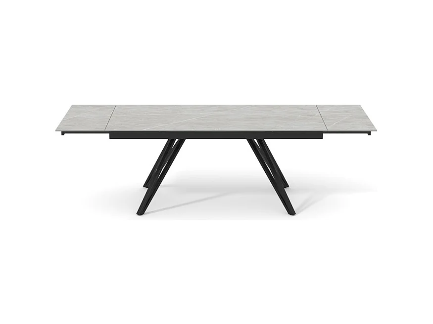 Table 180 à 260 cm céramique gris marbré pieds en V - ARIZONA 10