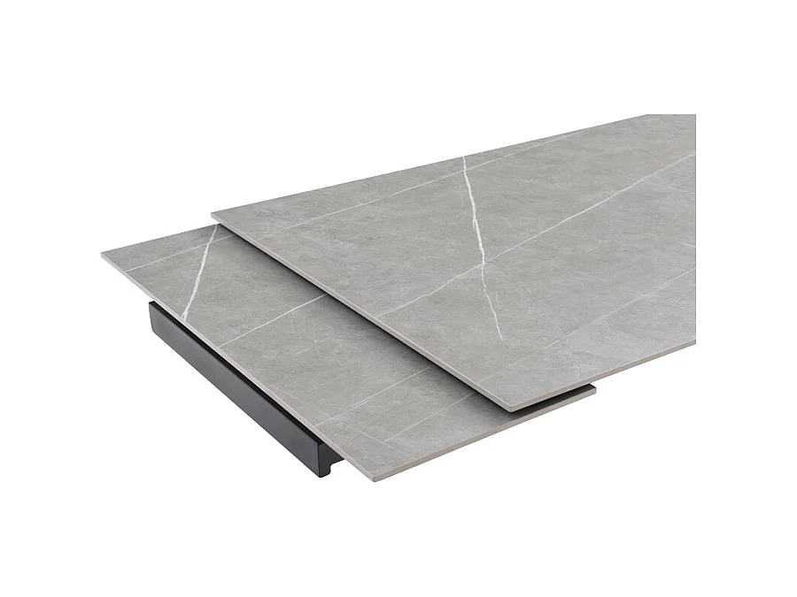 Table 180 à 260 cm céramique gris marbré pieds en V - ARIZONA 10
