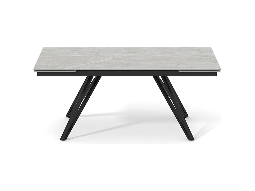 Table 180 à 260 cm céramique gris marbré pieds en V - ARIZONA 10