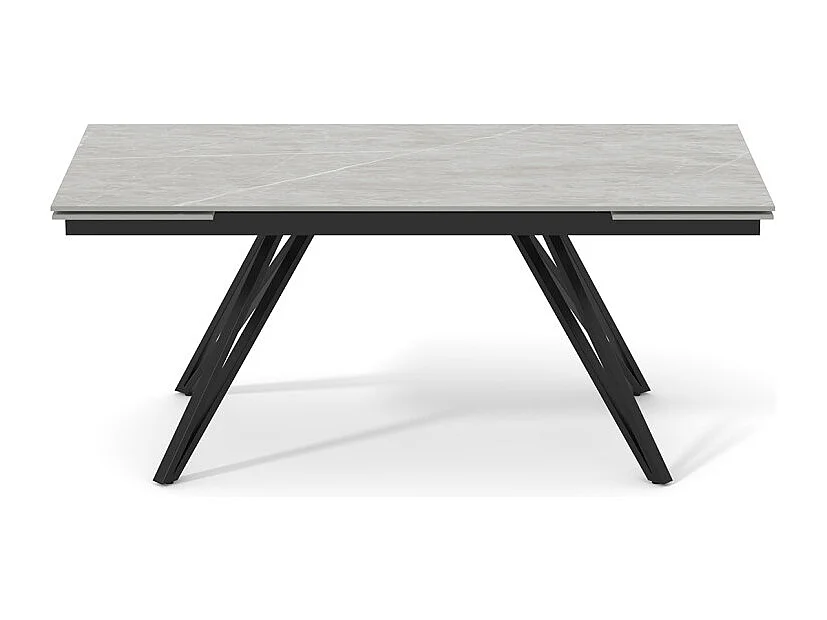 Table extensible 180 à 260 cm céramique gris marbré pieds en V - ARIZONA 10