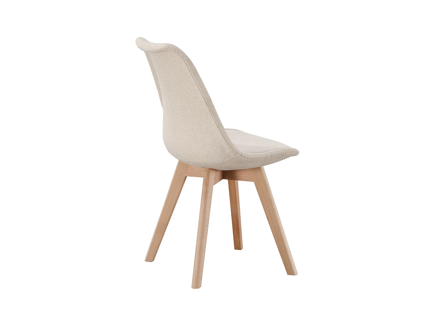 Lot de 4 chaises de salle à manger rembourrés coloris Beige - Longueur 48 x Largeur 54 x Hauteur 84 cm